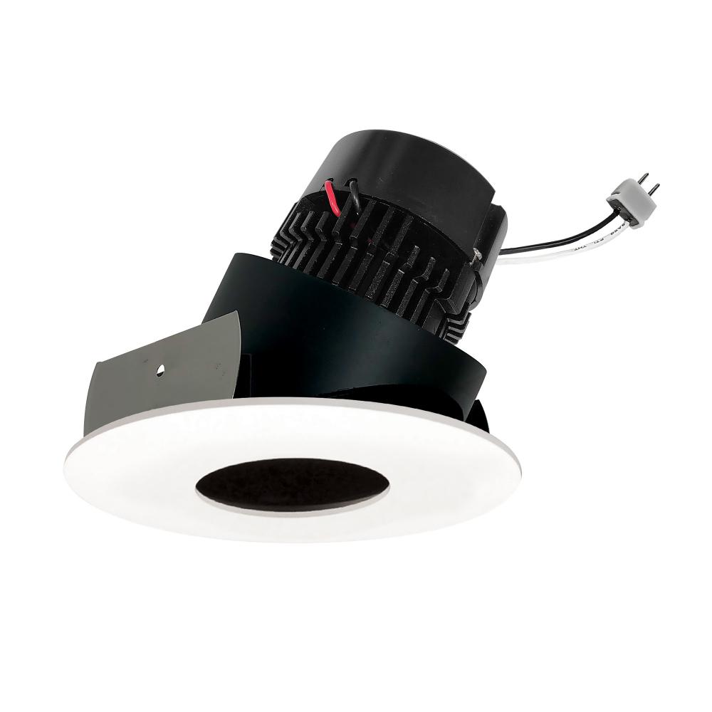 4" Pearl Low Voltage LED Round Adjustable Pinhole Retrofit, 950lm / 11W, 4000K, Black Pinhole /