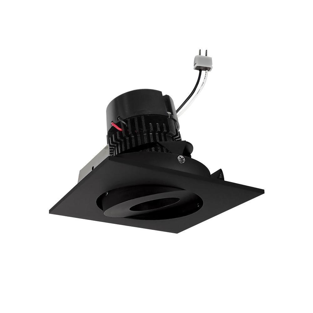 4" Pearl Low Voltage LED Square Adjustable Gimbal Retrofit, 1050lm / 11W, 3500K, Black Finish