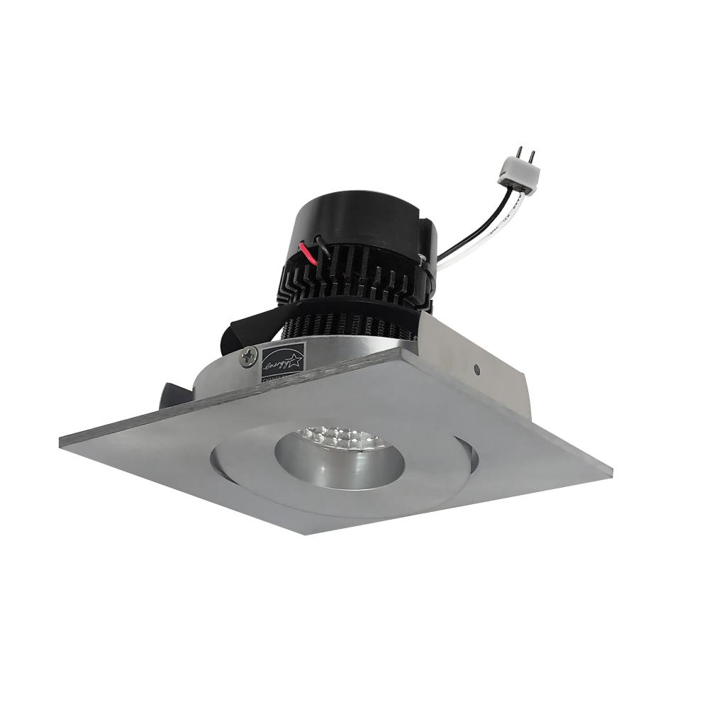 4" Pearl Low Voltage LED Square Adjustable Gimbal Retrofit, 1050lm / 11W, 4000K, Natural Metal