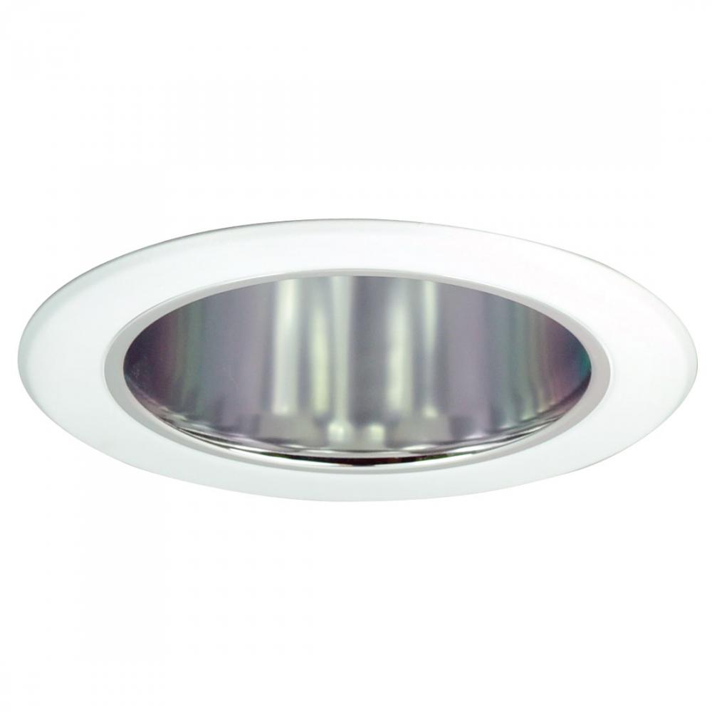 5" Air-Tight Cone Reflector w/ Metal Ring, Clear/White