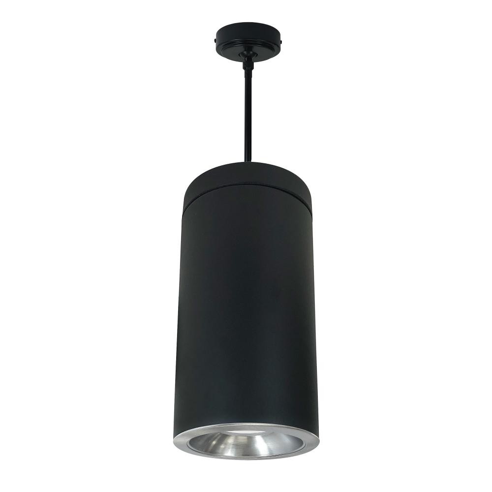 6" Cobalt Pendant Mount Cylinder, Black, 1000L, 3500K, Natural Metal/Natural Metal Reflector,