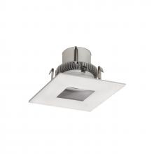 Nora NLCBC2-45527WW/10EM - 4" Cobalt Click LED Retrofit, Square Pinhole, 1000lm / 12W, 2700K, White Powder White Flange,