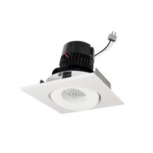 Nora NPRLV-4SG30XWW - 4" Pearl Low Voltage LED Square Adjustable Gimbal Retrofit, 1050lm / 11W, 3000K, White Finish