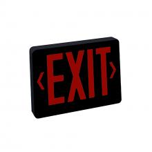 Nora NX-504-LED/BR - Thermoplastic LED Exit Sign, Battery Backup, Red Letters / Black Housing, 2 Circuit