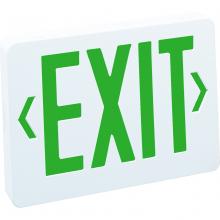 Nora NX-503-LED/G - Thermoplastic LED Exit Sign, Battery Backup, Green Letters / White Housing, AC