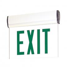 Nora NX-812-LEDGCW - Surface Adjustable LED Edge-Lit Exit Sign, Battery Backup, 6" Green Letters, Single Face / Clear