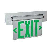 Nora NX-814-LEDGMA - Recessed Adjustable LED Edge-Lit Exit Sign, 2 Circuit, 6" Green Letters, Single Face / Mirrored