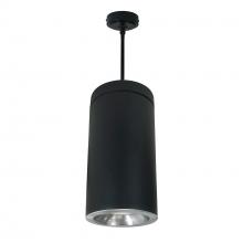 Nora NYLD2-6P10135NNB4 - 6" Cobalt Pendant Mount Cylinder, Black, 1000L, 3500K, Natural Metal/Natural Metal Reflector,