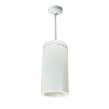 Nora NYLS3-6P1L640FC12WWW - 6" Sapphire III Pendant Mount White Cylinder, Matte Powder White Reflector/Matte Powder White