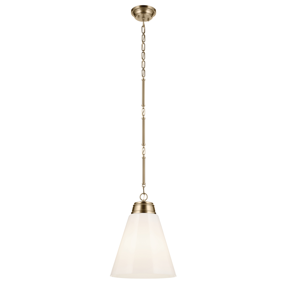 Marsailli 19.75" 1-Light Large Pendant with Opal Glass in Champagne Bronze