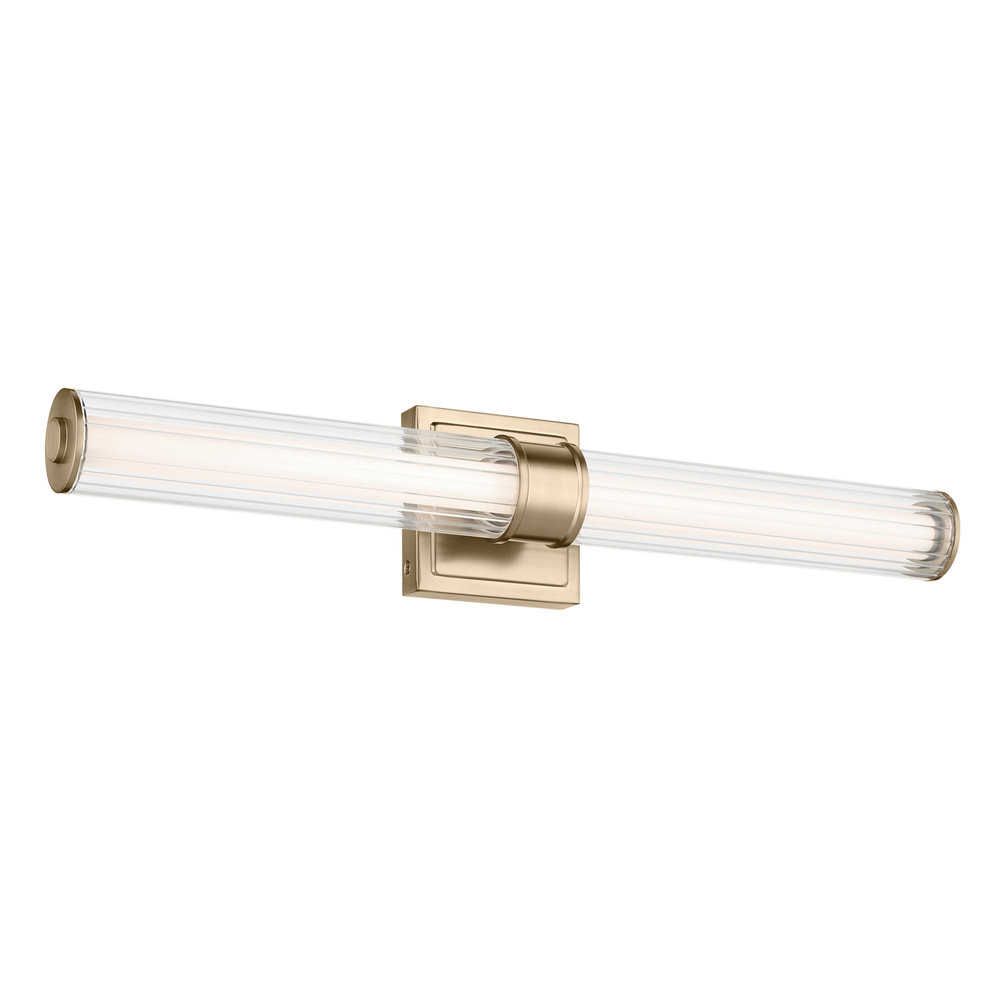 Laurene 26.5" Linear Bath Bar Medium LED with Clear Fluted Glass in Champagne Bronze