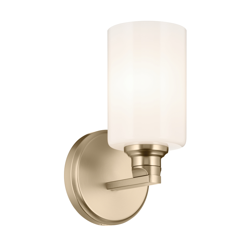 Gioe 9.5" 1-Light Wall Sconce with Opal Glass in Champagne Bronze