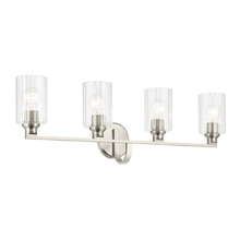 Kichler 55227NIFLU - Gioe 32.25" 4-Light Vanity Light with Clear Fluted Glass in Brushed Nickel