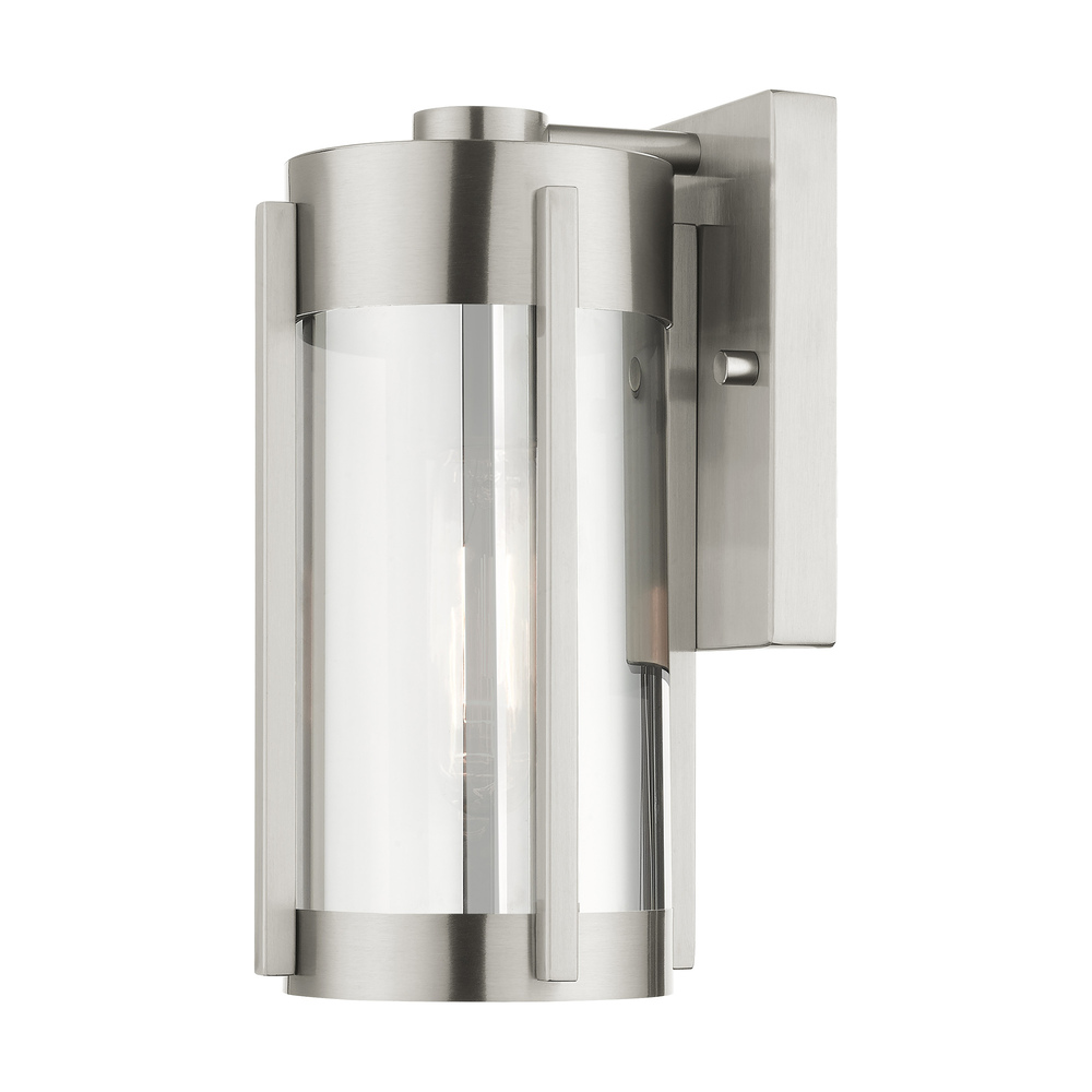 1 Lt Brushed Nickel Outdoor Wall Lantern