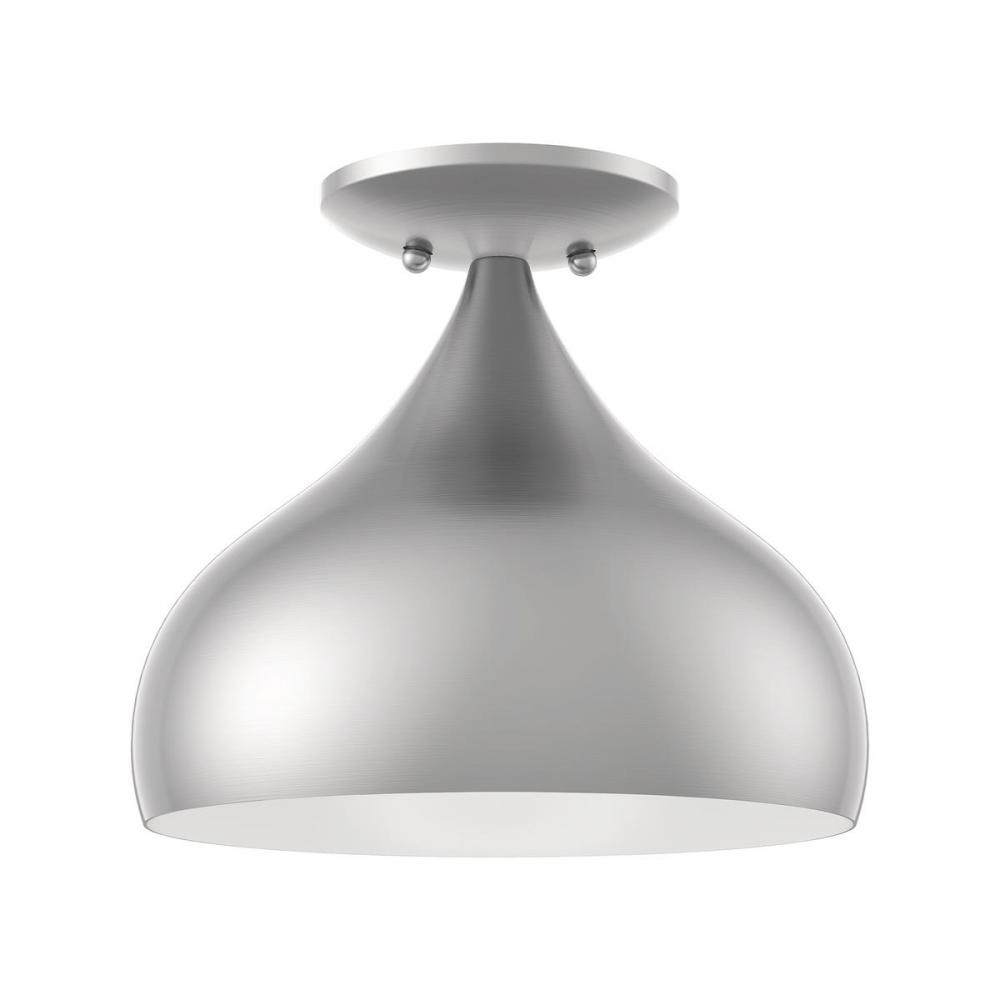 1 Light Brushed Nickel Semi-Flush Mount