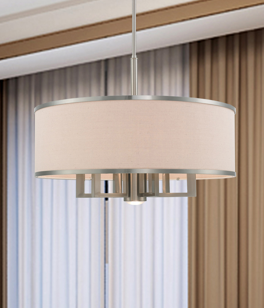 7 Lt Brushed Nickel Pendant Chandelier