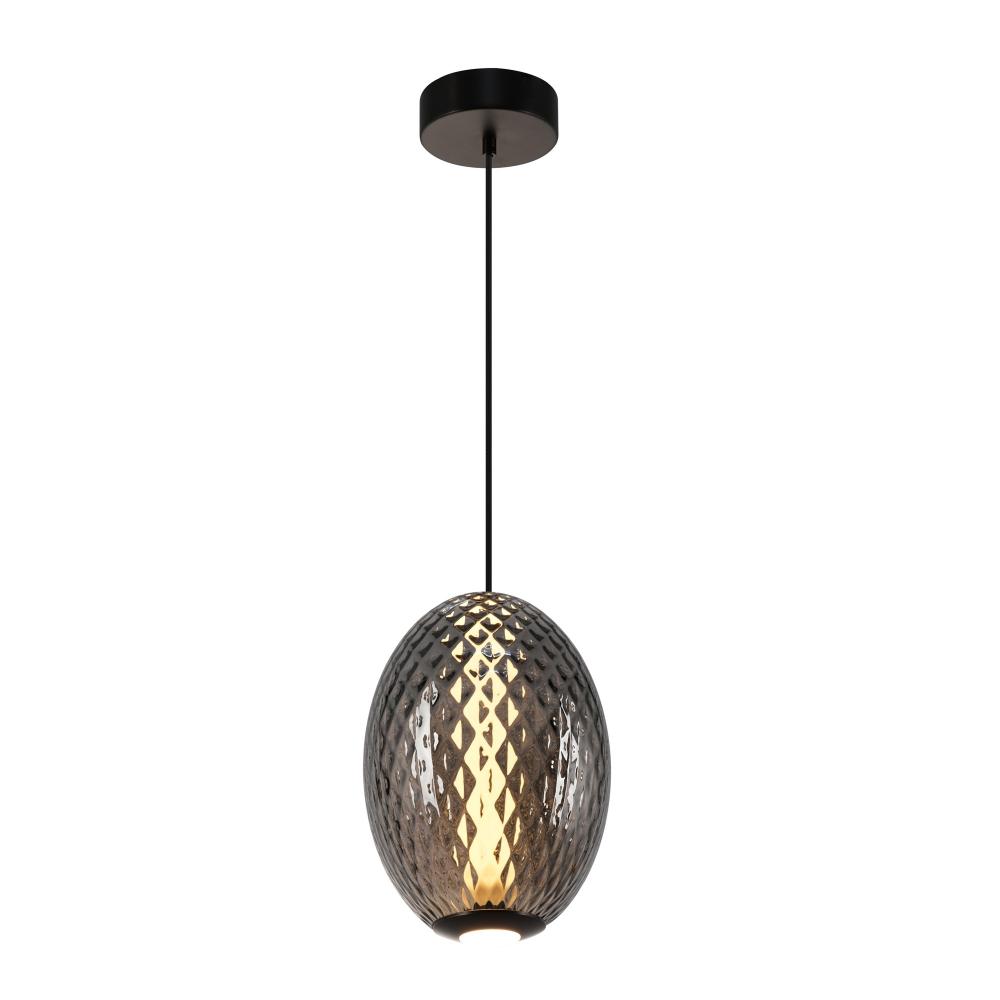 Celeste Integrated LED Pendant 10", Smoke with Diamond Glassware