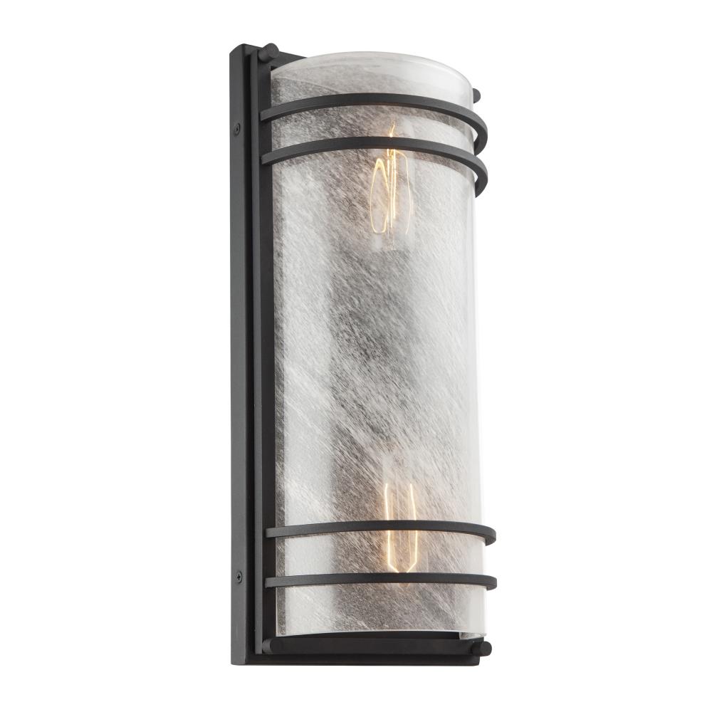 Keswick 2 Light Outdoor Wall Sconce, Black