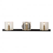 Artcraft AC11823BB - Salinas Collection 3-Light Vanity Light, Black and Brass