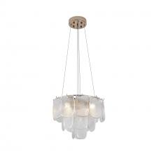 Artcraft AC12051CR - Bianca 5 Light Pendant, Polished Nickel, Crystalline with Piastra Type Glassware