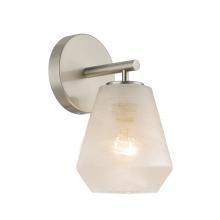 Artcraft AC12181BN - Brooke 1 Light Wall Sconce, Brushed Nickel with Wispy White Glassware