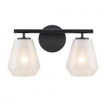 Artcraft AC12182BK - Brooke 2 Light Bathroom Vanity, Black with Wispy White Glassware