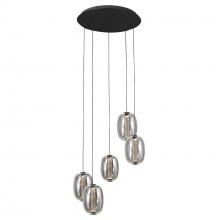 Artcraft AC6955SM - Vega Integrated LED Chandelier, Black with Dark Smoke Glassware