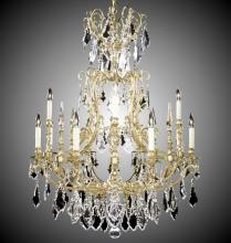 American Brass & Crystal CH7027-A-01G-PI - 8+4 Light Parisian Chandelier