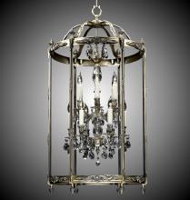 American Brass & Crystal LT2224-O-03G-PI - 6+6 Light 24 inch Lantern with Clear Curved glass & Crystal