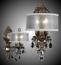 American Brass & Crystal WS9420-A-03G-PI-PG - 3 Light Shaded Wall Sconce