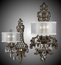 American Brass & Crystal WS9450-A-04G-ST-PG - 3 Light Shaded Lattice Wall Sconce