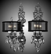 American Brass & Crystal WS9480-A-03G-PI-PG - 3 Light Shaded Extended Wall Sconce