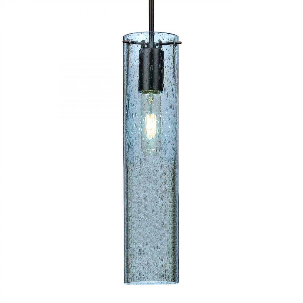 Besa, Juni 16 Cord Pendant, Blue Bubble, Black, 1x60W MAX E26 Base