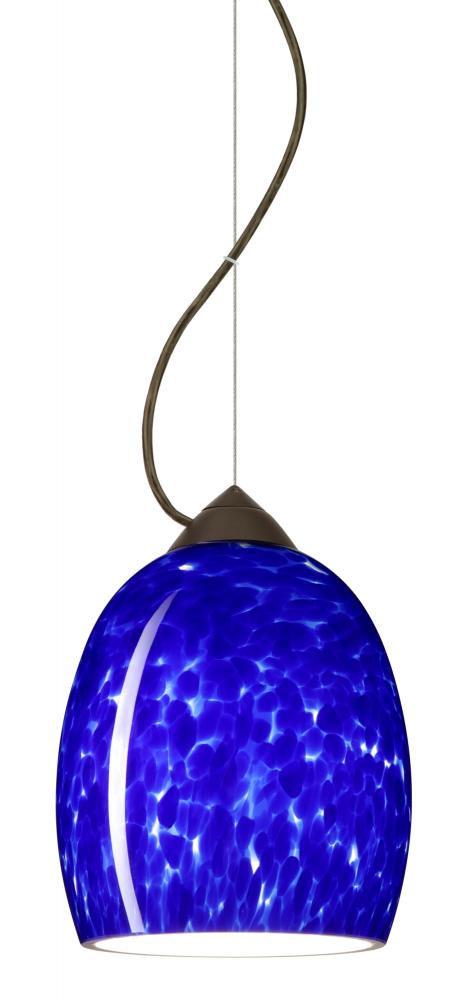 Besa Lucia Stem Pendant Blue Cloud Bronze 1x100W Medium Base