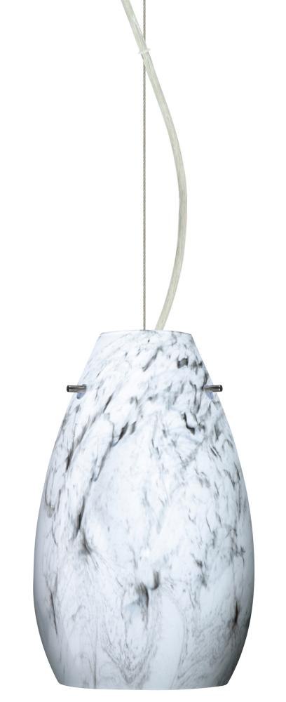 Besa Pera 9 LED Pendant Marble Grigio Satin Nickel 1x9W LED