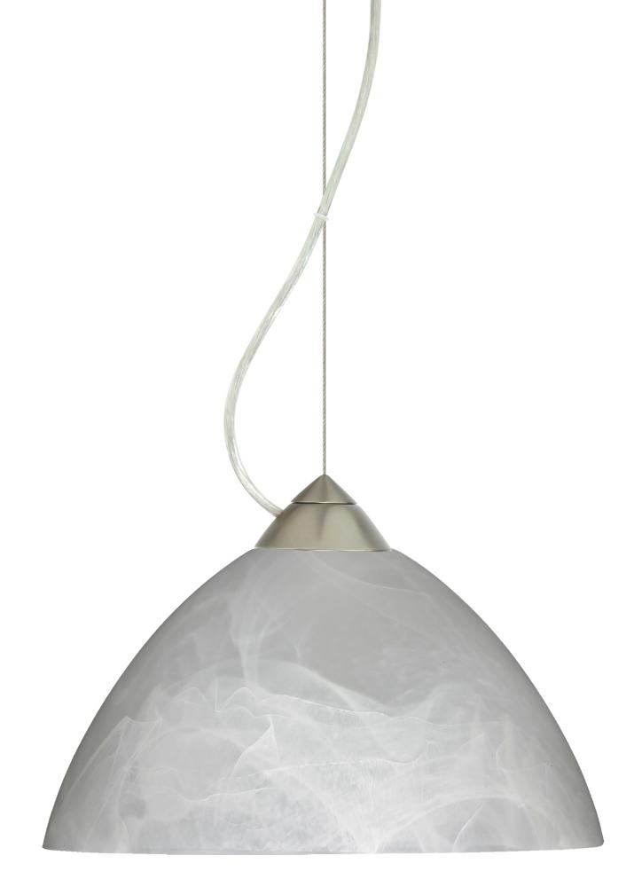 Besa Tessa Cable Pendant Marble Satin Nickel 1x75W Medium Base