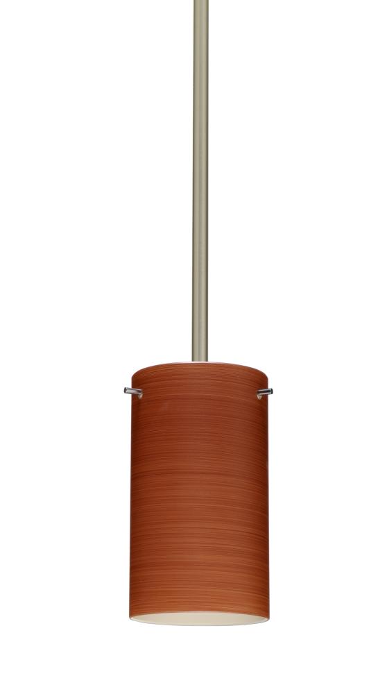 Besa Stem Stilo 7 Pendant Satin Nickel Cherry 1x50W Candelabra