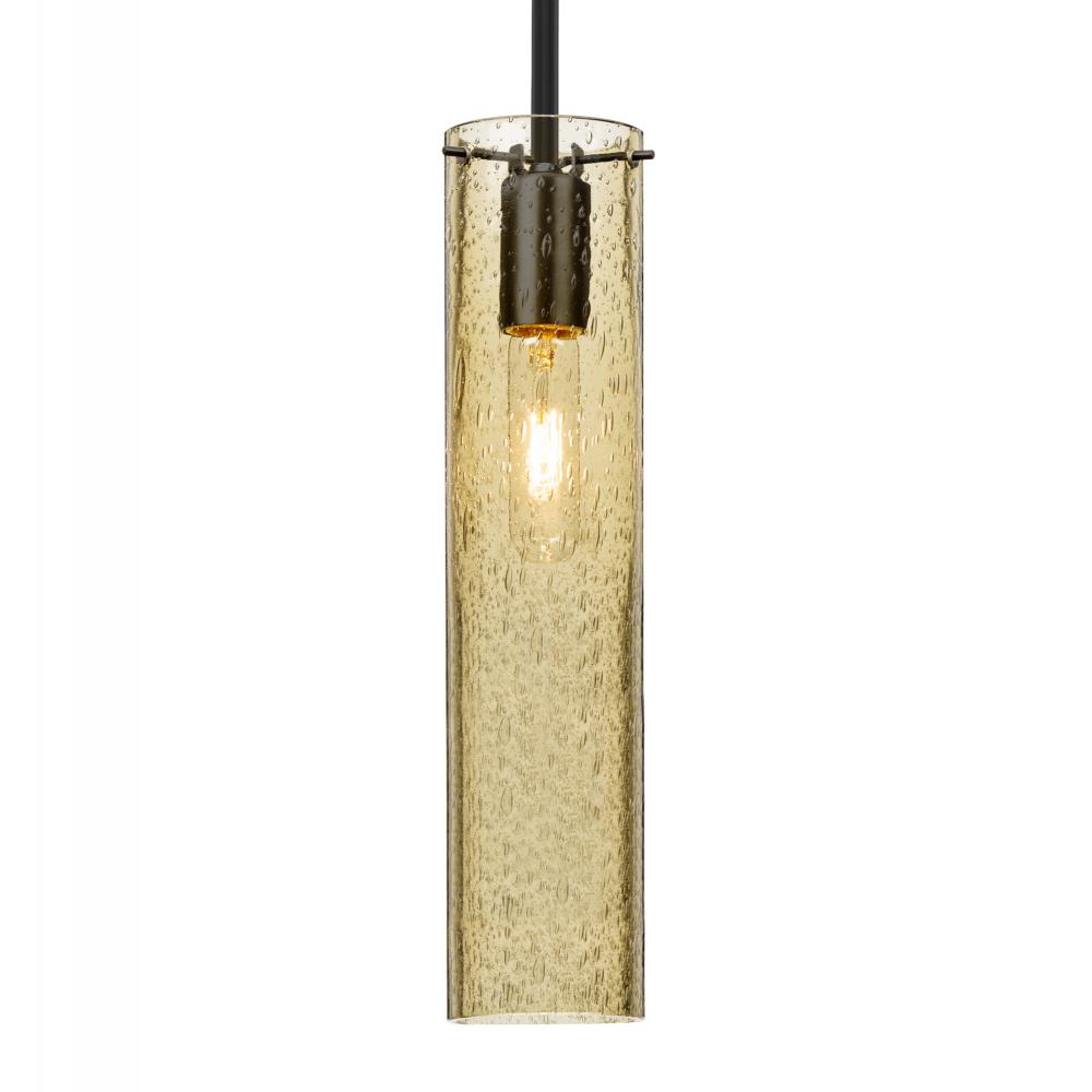 Besa, Juni 16 Stem Pendant, Gold Bubble, Black, 1x4W LED Filament