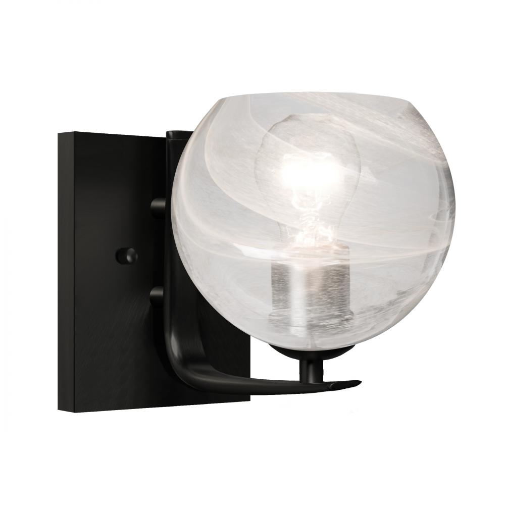 Besa, Jilly Vanity, Vapor Clear, Black Finish, 1x8W LED Filament