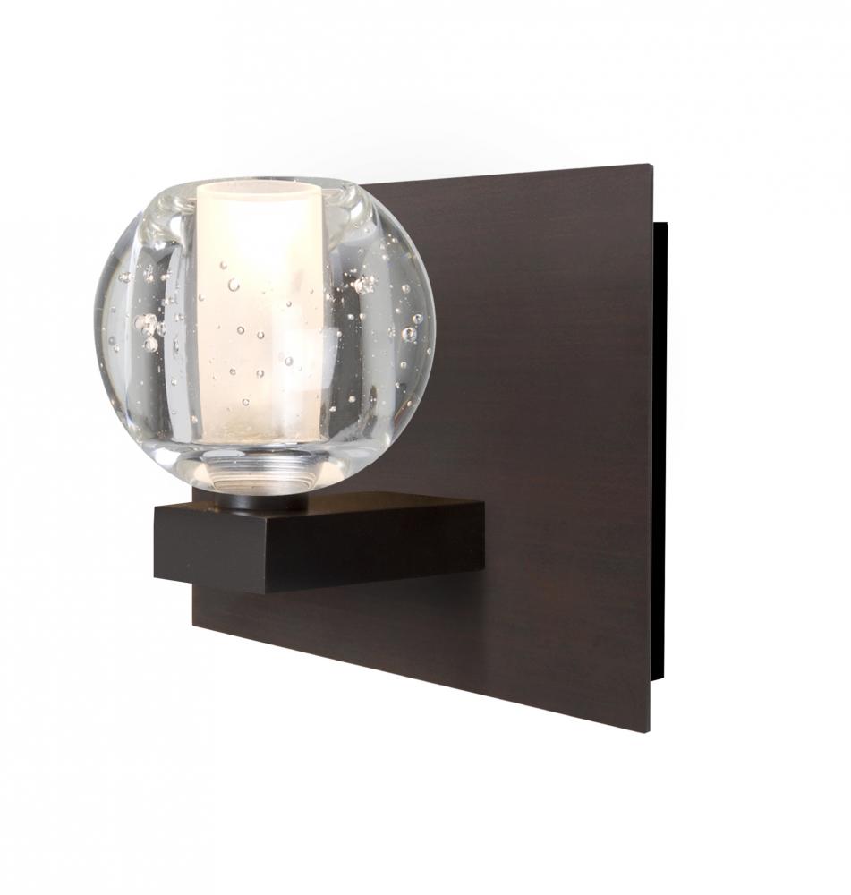 Besa, Boca Vanity, Clear Bubble, Bronze Finish, 1x40W Halogen