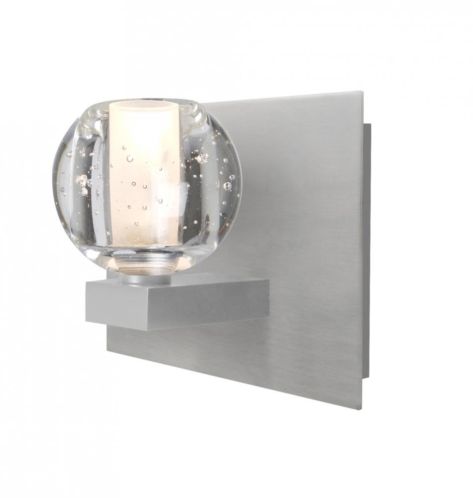 Besa, Boca Vanity, Clear Bubble, Satin Nickel Finish, 1x40W Halogen