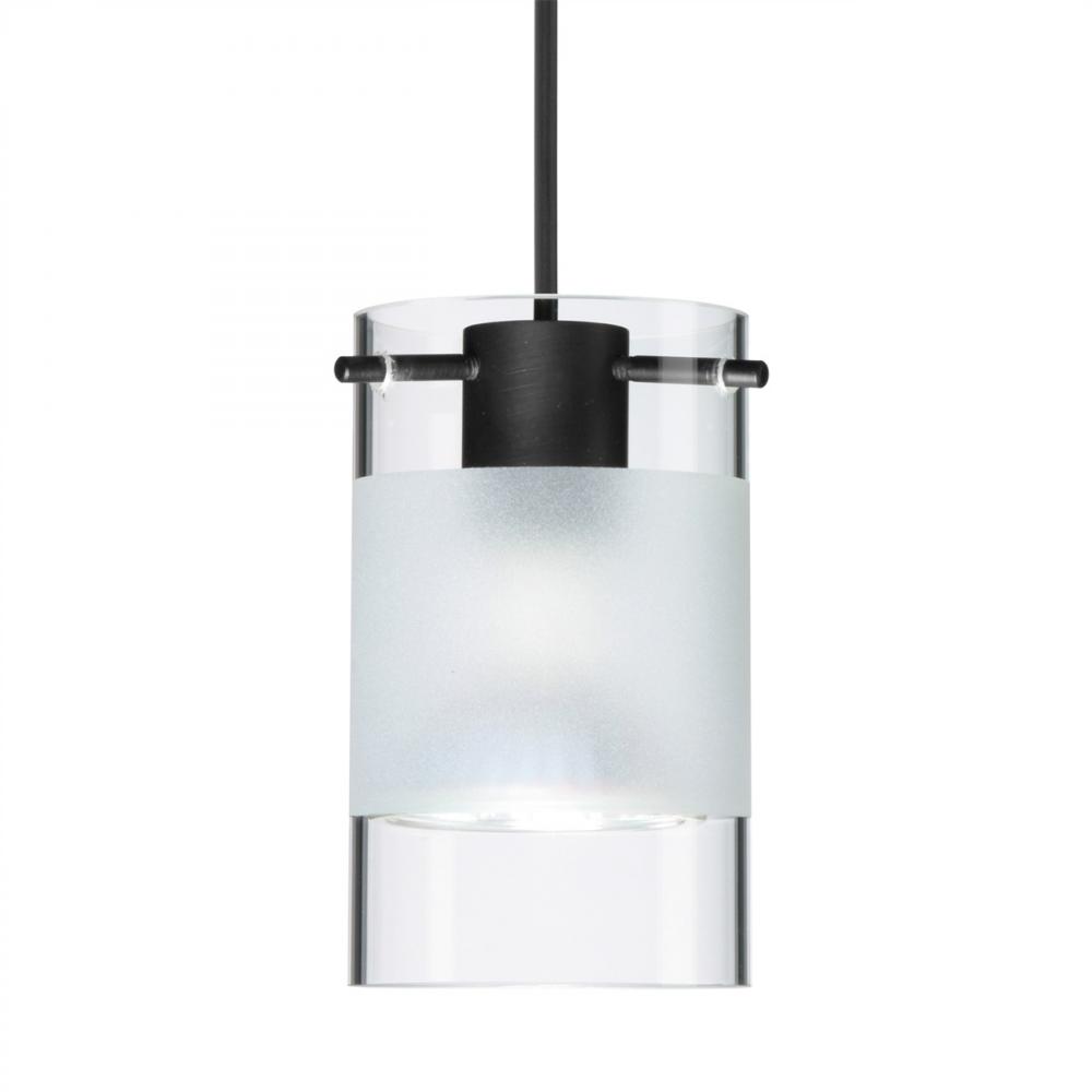 Besa Pendant Scope, Black Finish, Clear/Frost 1x5W LED Mr16