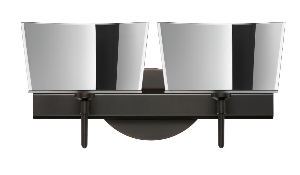 Besa Groove Wall 2SW Mirror-Frost Bronze 2x5W LED