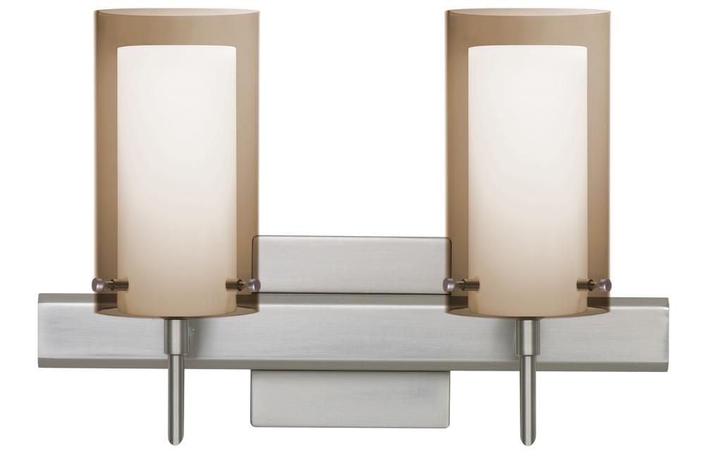 Besa Pahu 4 Wall With SQ Canopy 2SW Transparent Smoke/Opal Satin Nickel 2x40W G9