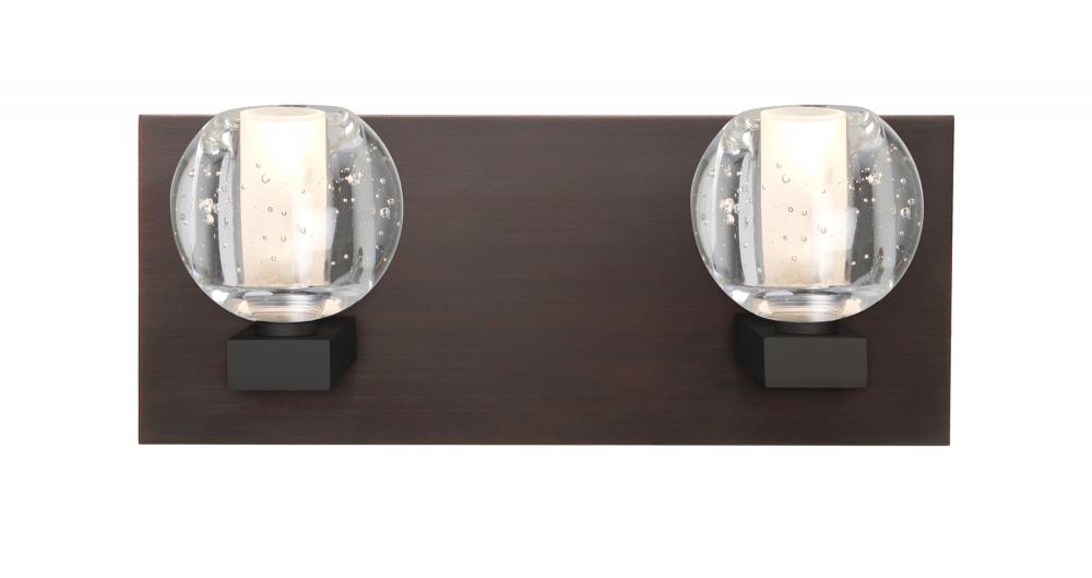 Besa, Boca Vanity, Clear Bubble, Bronze Finish, 2x5W LED