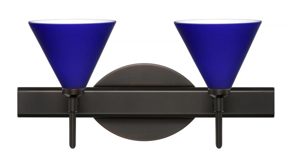 Besa Wall Kani Bronze Cobalt Blue Matte 2x40W G9