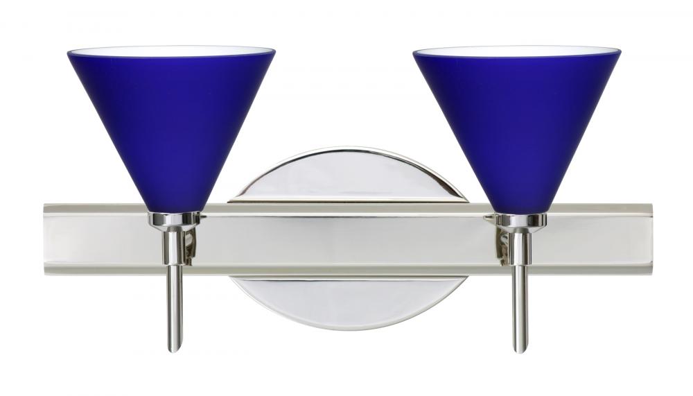 Besa Wall Kani Chrome Cobalt Blue Matte 2x40W G9