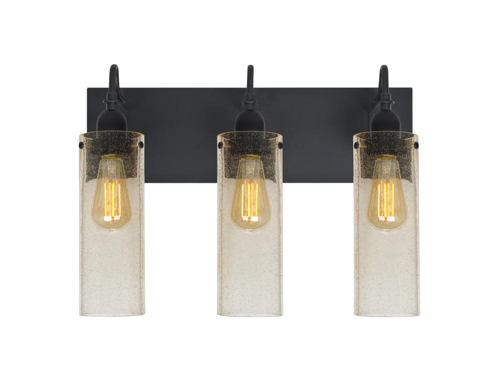 Besa Juni 10 Vanity, Gold Bubble, Black Finish, 3x7W LED Filament