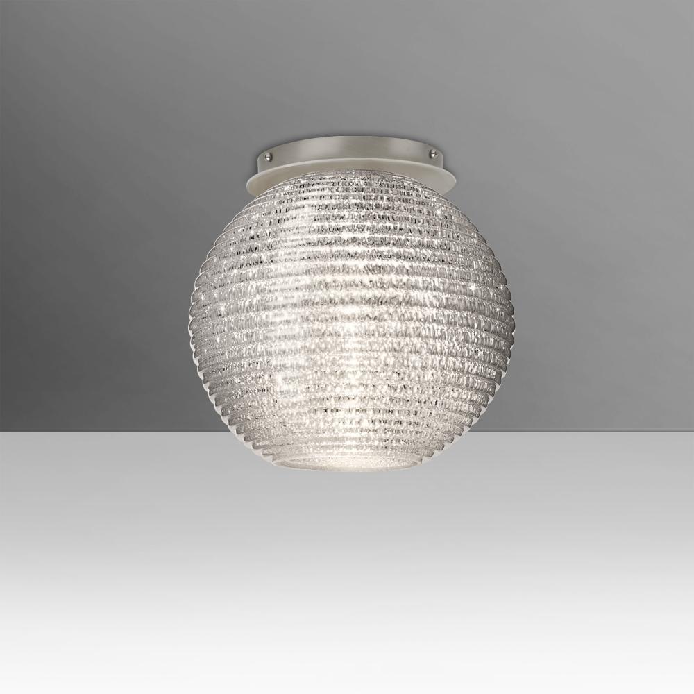 Besa Kristall 8 Ceiling, Glitter, Satin Nickel Finish, 1x9W LED