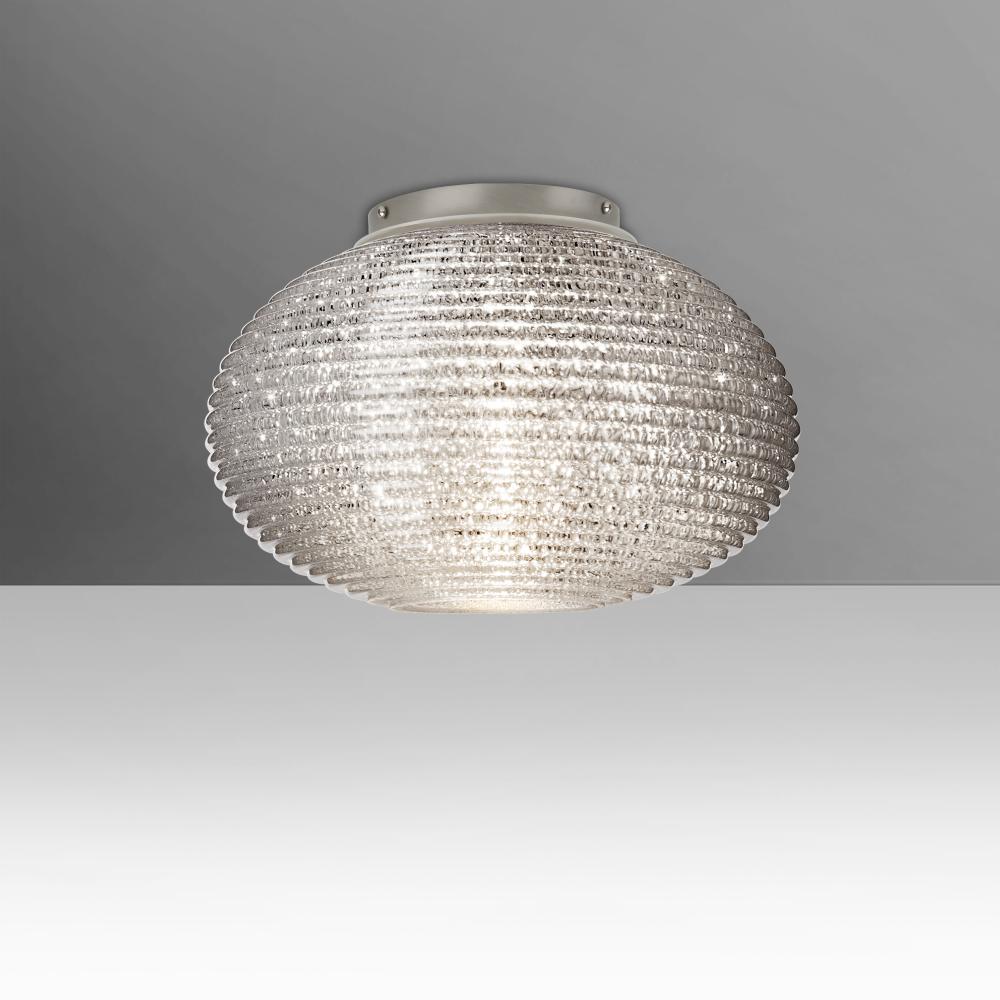 Besa, Pape 10 Ceiling, Glitter, Satin Nickel Finish, 1x100W E26 Base